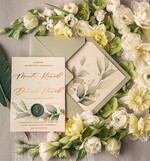 Zaproszenia ślubne Złote Glamour wyjątkowe zaproszenia ślubne glamour złote napisy zaproszenia na ślub w zielonych kolorach 3