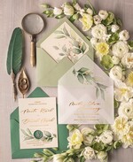 Zaproszenia ślubne Złote Glamour wyjątkowe zaproszenia ślubne glamour złote napisy zaproszenia na ślub w zielonych kolorach 5