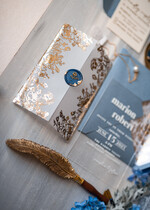 Zaproszenia ślubne Złote Glamour eleganckie zaproszenia ślubne, złote zaproszenia na ślub, niebieskie zaproszenia slubne, akrylowe zaproszenia na ślub zaproszenia glamour z lakiem14