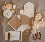 Zaproszenia ślubne Złote Glamour welurowe zaprosznia ślubne, zaproszenia na ślub z kieszonką, eleganckie zaproszenia slubne, złote zaproszenia na slub, beżowe zaproszenia ślubne1