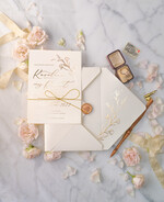 Zaproszenia ślubne Złote Glamour spersonalizowane zaproszenia na ślub glamour złote i srebrne litery delikatne zaproszenia ze sznurkiem  0