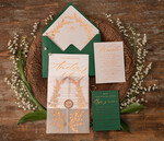 Zaproszenia ślubne Złote Glamour Złocone Eukaliptus Zaproszenia Ślubne Zieleń i Złoto  Zaproszenia na Ślub Delikatne Zaproszenie Ślubne Zielone Eukaliptus5