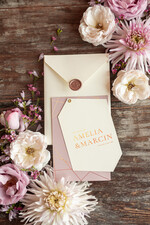 Zaproszenia ślubne Złote Glamour złote zaproszenia ślubne geometryczne minimalistyczne różowe ze zlotym zaproszenie na ślub 0