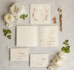 Zaproszenia ślubne Złote Glamour Złote zaproszenia ślubne ręcznie robione minimalistyczne , Zaproszenia na ślub  glamour składane  listki Proste zaproszenia ślubne 2