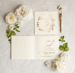 Zaproszenia ślubne Złote Glamour Złote zaproszenia ślubne ręcznie robione minimalistyczne , Zaproszenia na ślub  glamour składane  listki Proste zaproszenia ślubne 4