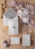 Zaproszenia ślubne Złote Glamour eleganckie zaproszenia ślubne z welurem nadruk na pleksie  1