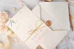 Zaproszenia ślubne Złote Glamour Ekskluzywne  Minimalistyczne zaproszenia ślubne, Proste zaproszenie ślubne Nowoczesne zaproszenie na ślub Kalkowa Koperta18