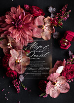 Zaproszenia ślubne Złote Glamour zaproszenia ślubne ręcznie robione w stylu glamour zaproszenia na pleksie 5