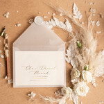 Zaproszenia ślubne Złote Glamour wyjątkowe zaproszenia ślubne, idealne na klasyczne wesele, zaproszenia ślubne z satynową wstążką 5