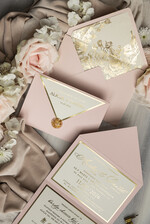 Zaproszenia ślubne Złote Glamour wyjątkowe zaproszenia ślubne Eleganckie Złote Zaproszenia Ślubne, Delikatne Zaproszenie Na Ślub, Zaproszenie Ślubne W Stylu Glamour, Złote Litery Na Zaproszeniach Ślubnych 10