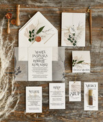 Zaproszenia ślubne Boho  Boho Składane Zaproszenia Ślubne Trawa Pampasowa  Minimalistyczne Zaproszenia na Ślub Delikatne Zaproszenie Ślubne1