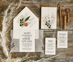 Zaproszenia ślubne Boho  Boho Składane Zaproszenia Ślubne Trawa Pampasowa  Minimalistyczne Zaproszenia na Ślub Delikatne Zaproszenie Ślubne0