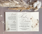 Zaproszenia ślubne Boho  Boho Składane Zaproszenia Ślubne Trawa Pampasowa  Minimalistyczne Zaproszenia na Ślub Delikatne Zaproszenie Ślubne1