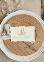 Winietki glamour złote eleganckie winietki na stół weselny wizytówki ślubne, winietki z płatkami złota, darte winietki ze złotem na stoły weselne1