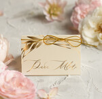 Winietki glamour zlote winietki slubne, złote winietki na stół weselny, ozdobne winietki na ślub wizytówki dla gości weselnych, eleganckie złote ze sznurkiem 0