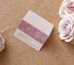 Winietki glamour winietki ślubne wizytówki na stół weselny złote glamour, winietki na stół weselny z welurem, pudrowe różowe winietki ślubne  1