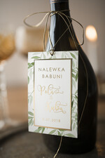 Zawieszki na butelki glamour zawieszki na wódkę weselną, złote z dowolną treścią1