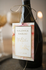 Zawieszki na butelki glamour etykiety na butelki weselne, glamour z waszym tekstem1