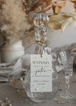 Zawieszki na butelki glamour etykiety na wódkę weselną z perełkami, eleganckie winietki z dowolną treścią, zawieszki ślubne z perełkami, eleganckie zawieszki na butelkę 1