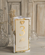 Menu glamour karta drików, menu i numerek na stół weselny, karta dań weselnych, złote menu weselne, menu i numerek na stół w jednym, eleganckie menu na stół weselny11