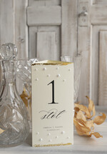 Menu glamour stojące menu na stół weselny, menu i numerek na stół w jednym karta dań i karta drinków, złote menu weselne z perełkami dowolna treść 5