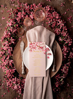 Menu glamour ślubne menu z planem podawania dań wesenych, zlocone napisy dowolna treść0