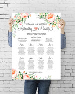 Plany stołów plan stołu plakat  plansza powitanie gości i plan stołów w jednym0