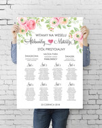 Plany stołów plan stołu plakat  plansza powitanie gości i plan stołów w jednym0