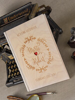 Księgi wpisów gości Drewniane  ksiega gosci weselnych z ankietami wybierz swoje kartki, okładka z drewna wasze imiona1