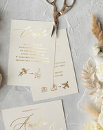 Zestawy Próbkowe próbki zaproszeń zestaw próbkowy Minimalistyczne Złote Zaproszenia Ślubne, Proste Złocone Zaproszenia na Ślub Zaproszenie ślubne  4