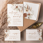 Zestawy Próbkowe próbki zaproszeń próbki zaproszen slubnych eleganckie zaproszenia slubne z kwiatami, proste zaproszenia na ślub, delikatne zaproszenia slubne, zaproszenia na slub w kolorze ecru0