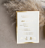 Zestawy Próbkowe próbki zaproszeń Próbka złote zaproszenia ślubne z perełkami, eleganckie zaproszenie na ślub w kalkowym etui,  złocone zaproszenie na ślub cywilny perły13