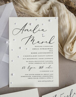 Zestawy Próbkowe próbki zaproszeń Próbka zaproszenia ślubne z perełkami, minimalistyczne zaproszenie na ślub z perełkami i kalką, rwane złocone zaproszenie na ślub cywilny perły4