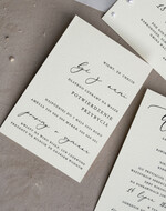 Zestawy Próbkowe próbki zaproszeń Próbka zaproszenia ślubne z perełkami, minimalistyczne zaproszenie na ślub z perełkami i kalką, rwane złocone zaproszenie na ślub cywilny perły5