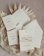 Zestawy Próbkowe próbki zaproszeń Próbka zaproszenia ślubne z tłoczeniem, Serwis Próbkowy minimalistyczne zaproszenie na ślub złocone, suchy przetłok złocone zaproszenie na ślub cywilny perły6