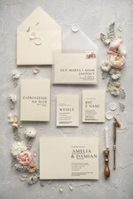 Zaproszenia ślubne Rustykalne i Natura Proste zaproszenia ślubne Kremowe  Składane Minimalistyczne Zaproszenia na Ślub Klasyczne Zaproszenie na ślub Cywilny0