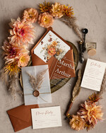 Zaproszenia ślubne Rustykalne i Natura Zaproszenia ślubne z trawą pampasową, suszone kwiaty do zaproszeń ślubnych, zaproszenia na ślub z pleksy, rustykalne zaproszenia na ślub15