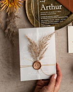 Zaproszenia ślubne Rustykalne i Natura Zaproszenia ślubne z trawą pampasową, suszone kwiaty do zaproszeń ślubnych, zaproszenia na ślub z pleksy, rustykalne zaproszenia na ślub5