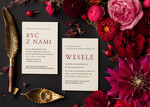 Zaproszenia ślubne Rustykalne i Natura Boho Jesienne Zaproszenia Ślubne Bordo Kwiaty  Zaproszenia na Rustykalny Ślub Boho Kwiaty  Zaproszenie na Ślub 4