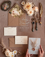 Zaproszenia ślubne Rustykalne i Natura Zaproszenia ślubne z trawą pampasową, suszone kwiaty do zaproszeń ślubnych, zaproszenia na ślub z pleksy, rustykalne zaproszenia na ślub z trawą pampasową 13