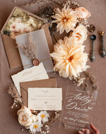 Zaproszenia ślubne Rustykalne i Natura Zaproszenia ślubne z trawą pampasową, suszone kwiaty do zaproszeń ślubnych, zaproszenia na ślub z pleksy, rustykalne zaproszenia na ślub z trawą pampasową 8