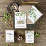 Zaproszenia ślubne Rustykalne i Natura Rustykalne zaproszenia ślubne Oliwki Minimalistyczne Zaproszenia na Ślub Gałązka Oliwna  Zaproszenie na ślub toskania1