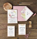 Zaproszenia ślubne Rustykalne i Natura unikatowe zaproszenia ślubne w stylu rustykalnym z kwiatowym wiankiem1