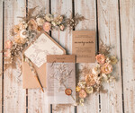 Zaproszenia ślubne Rustykalne i Natura rustykalne zaproszenia ślubne z naturalną gipsówką ekologiczny papier zaproszenia na ślub gipsówka i koperta z kalki1