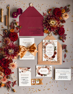 Zaproszenia ślubne Rustykalne i Natura Boho Jesienne Zaproszenia Ślubne Bordo Kwiaty  Zaproszenia na Rustykalny Ślub Boho Kwiaty  Zaproszenie na Ślub 4