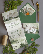 Zaproszenia ślubne Rustykalne i Natura Rustykalne Zaproszenia Ślubne Las Składane Zielone Zaproszenia na Rustykalny Ślub w lesie Ekologiczne Zaproszenie na Ślub w zgodzie z naturą 3