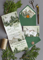 Zaproszenia ślubne Rustykalne i Natura Rustykalne Zaproszenia Ślubne Las Składane Zielone Zaproszenia na Rustykalny Ślub w lesie Ekologiczne Zaproszenie na Ślub w zgodzie z naturą 0