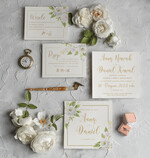 Zaproszenia ślubne Rustykalne i Natura Rustykalne Zaproszenia Ślubne Boho Róże  Zaproszenia na Rustykalny Ślub Boho Kwiaty  Zaproszenie na Ślub 1