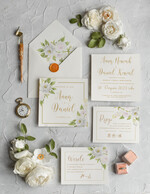 Zaproszenia ślubne Rustykalne i Natura Rustykalne Zaproszenia Ślubne Boho Róże  Zaproszenia na Rustykalny Ślub Boho Kwiaty  Zaproszenie na Ślub 0