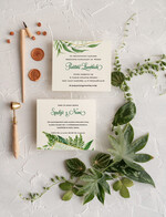 Zaproszenia ślubne Rustykalne i Natura rustykalne zaproszenia ślubne z motywem roślinnym i geometrycznym wzorem3